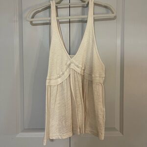 Free People White Flowy Tank